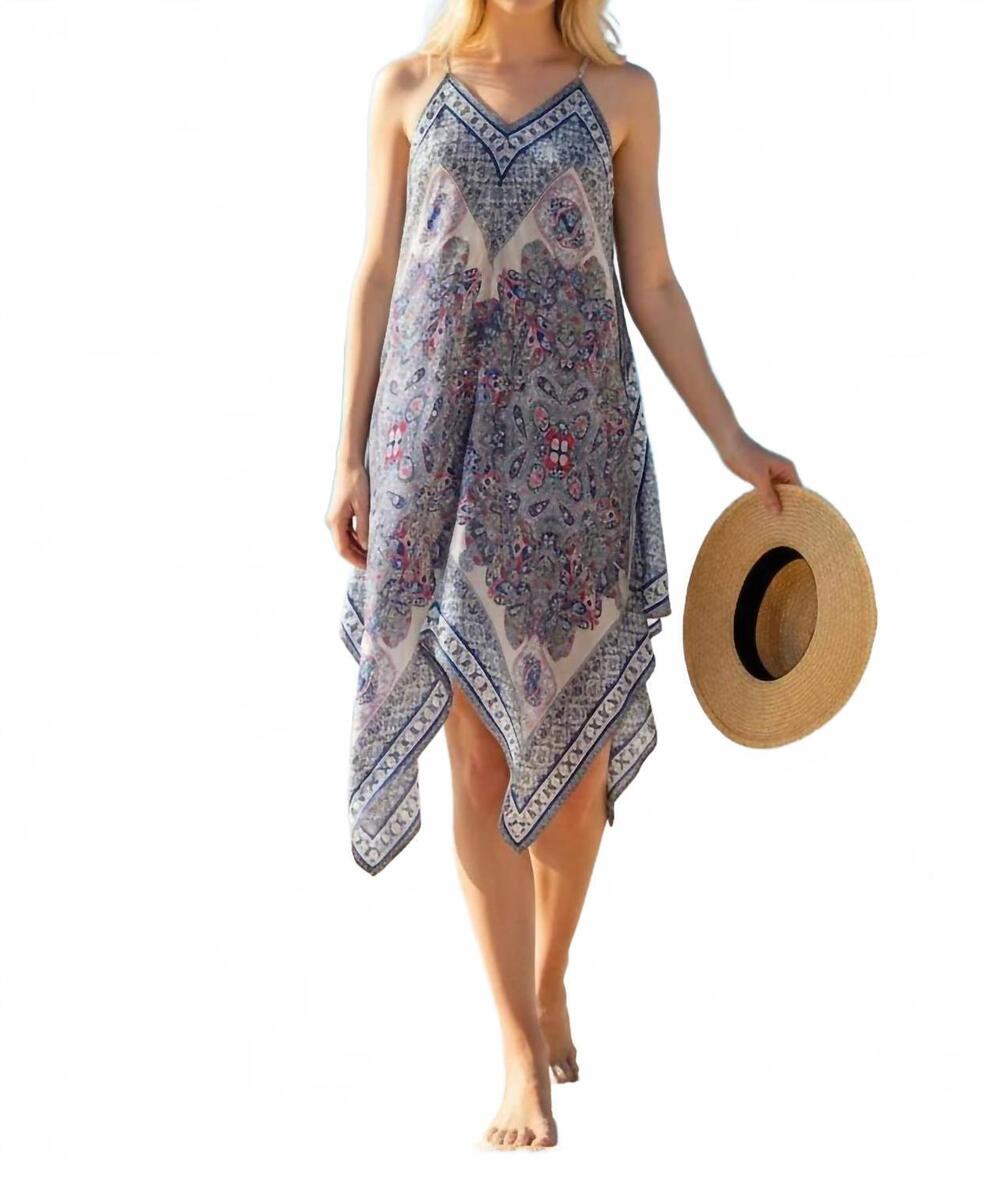 NEW KORI cabana handkerchief tunic dress in blue